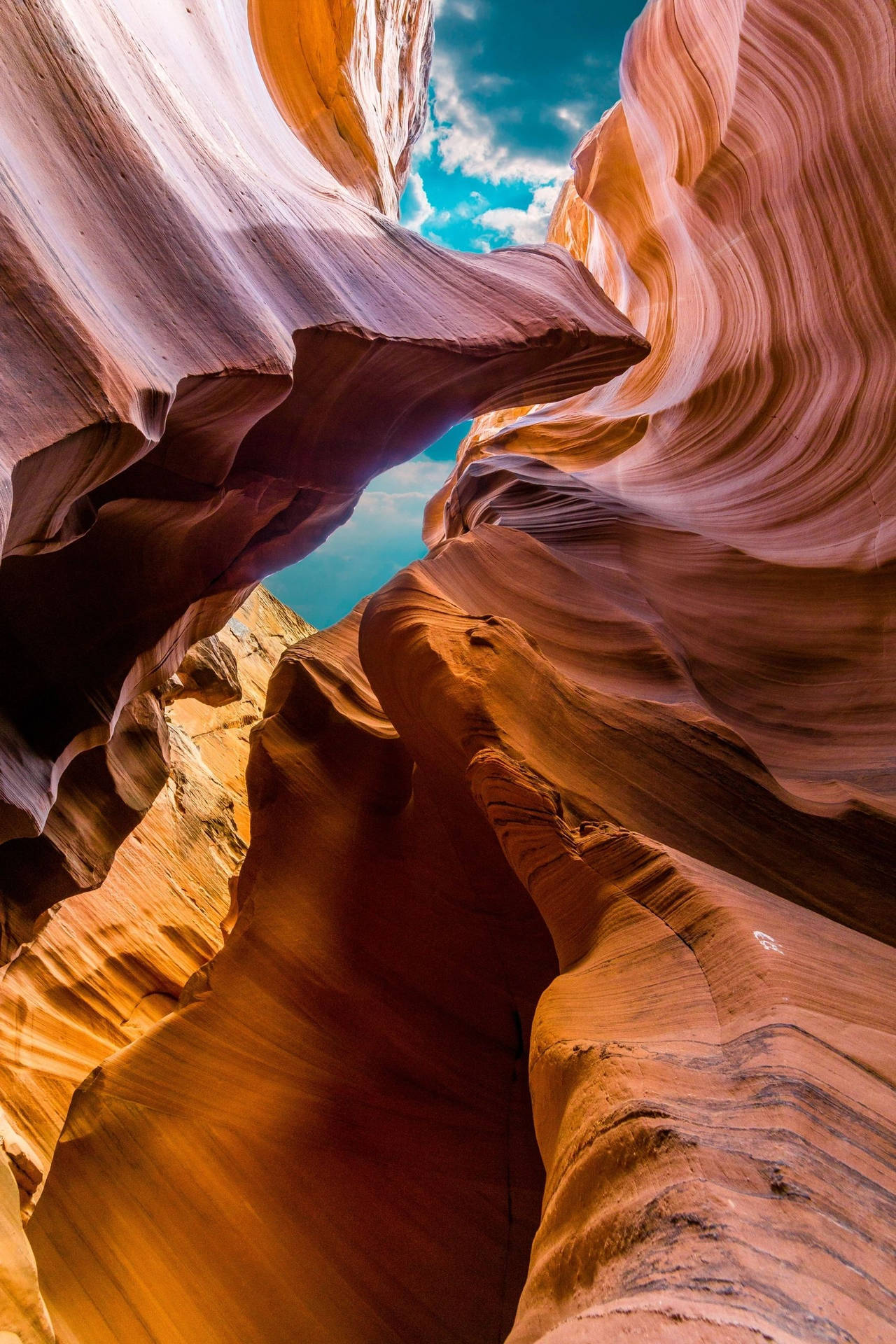 Antelope Canyon Blue Sky Background