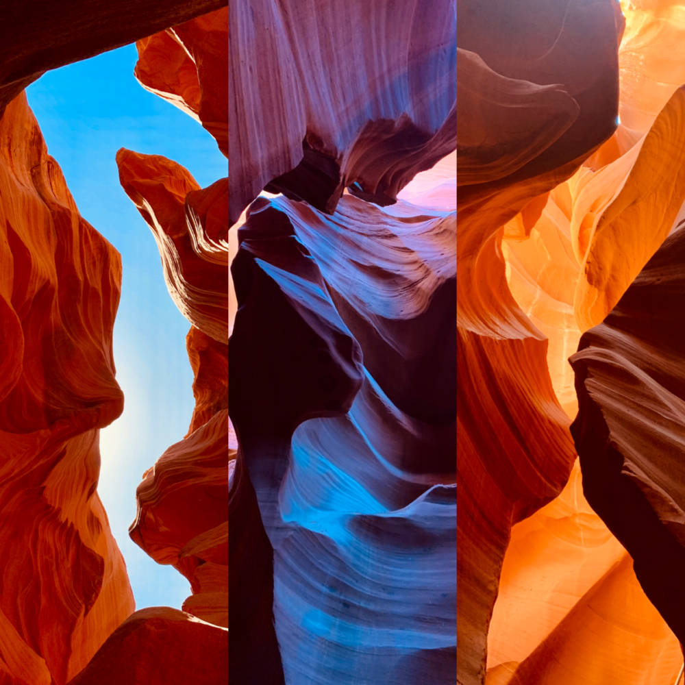 Antelope Canyon Changing Colors Background