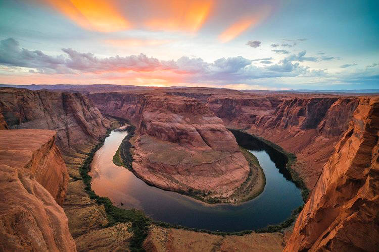 Antelope Canyon Horseshoe Bend Sunrise Background