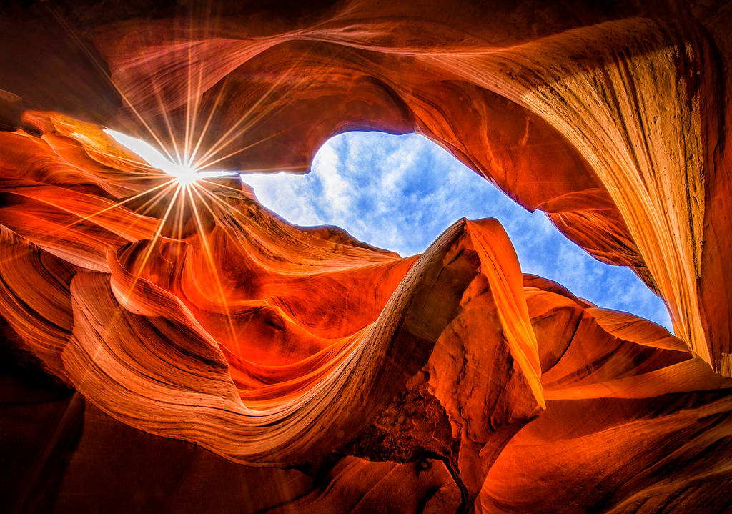 Antelope Canyon Low-angle View Background