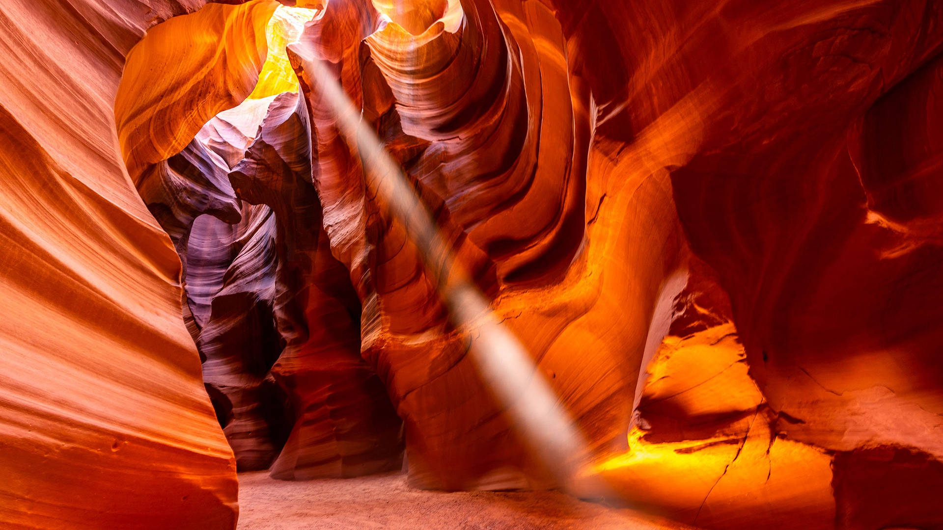 Antelope Canyon Sunlight Filters Background