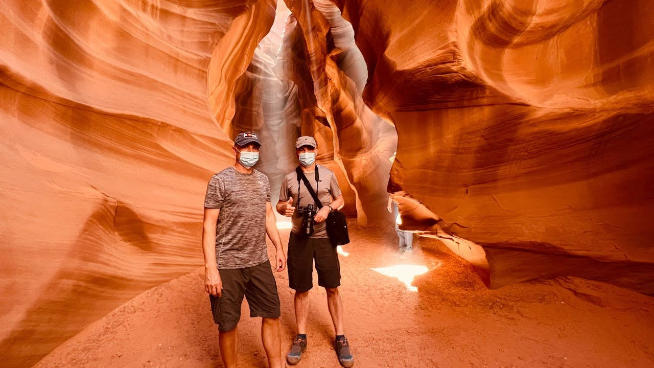 Antelope Canyon Tourist Background