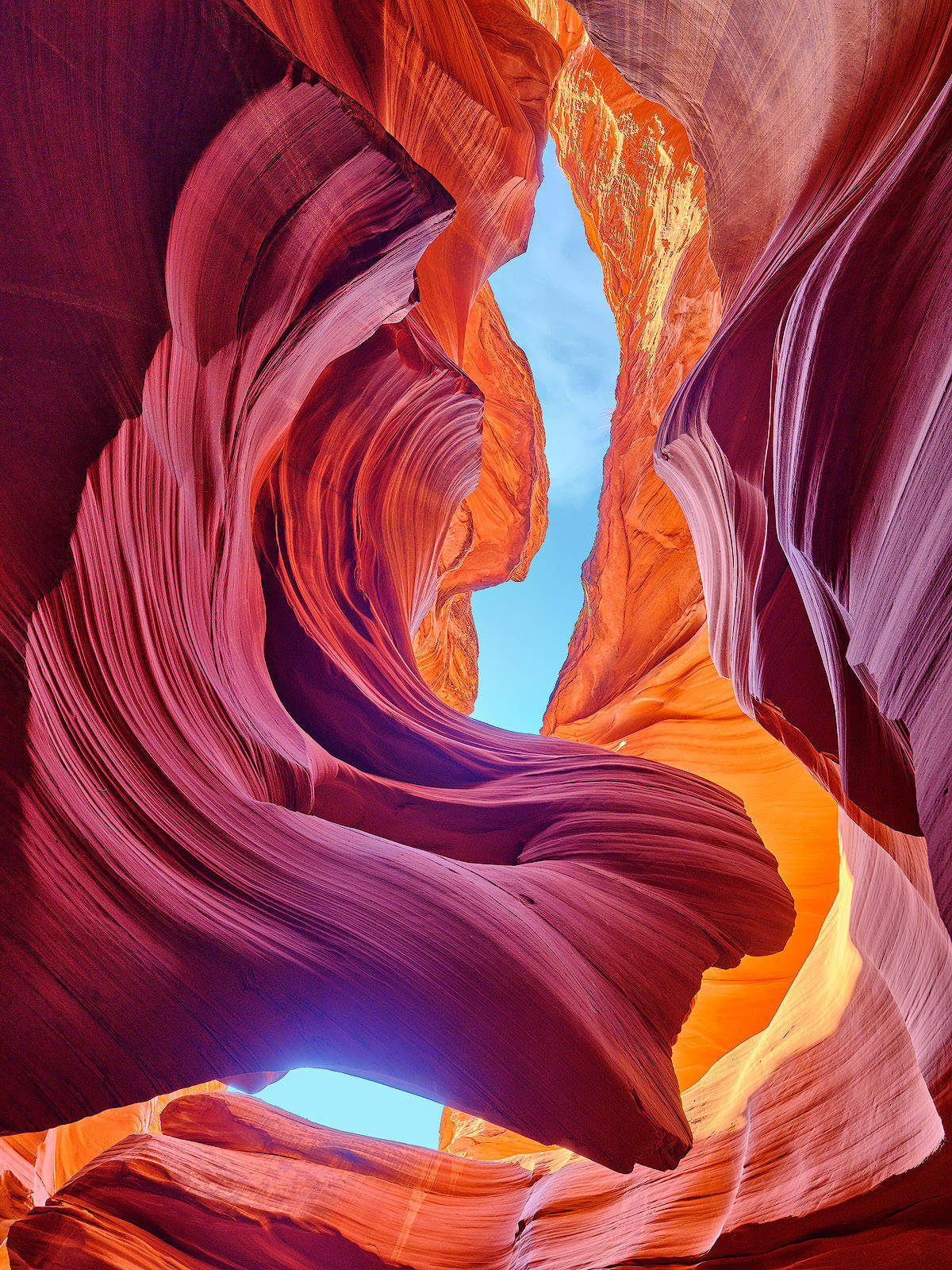 Antelope Canyon Wave-like Walls Background