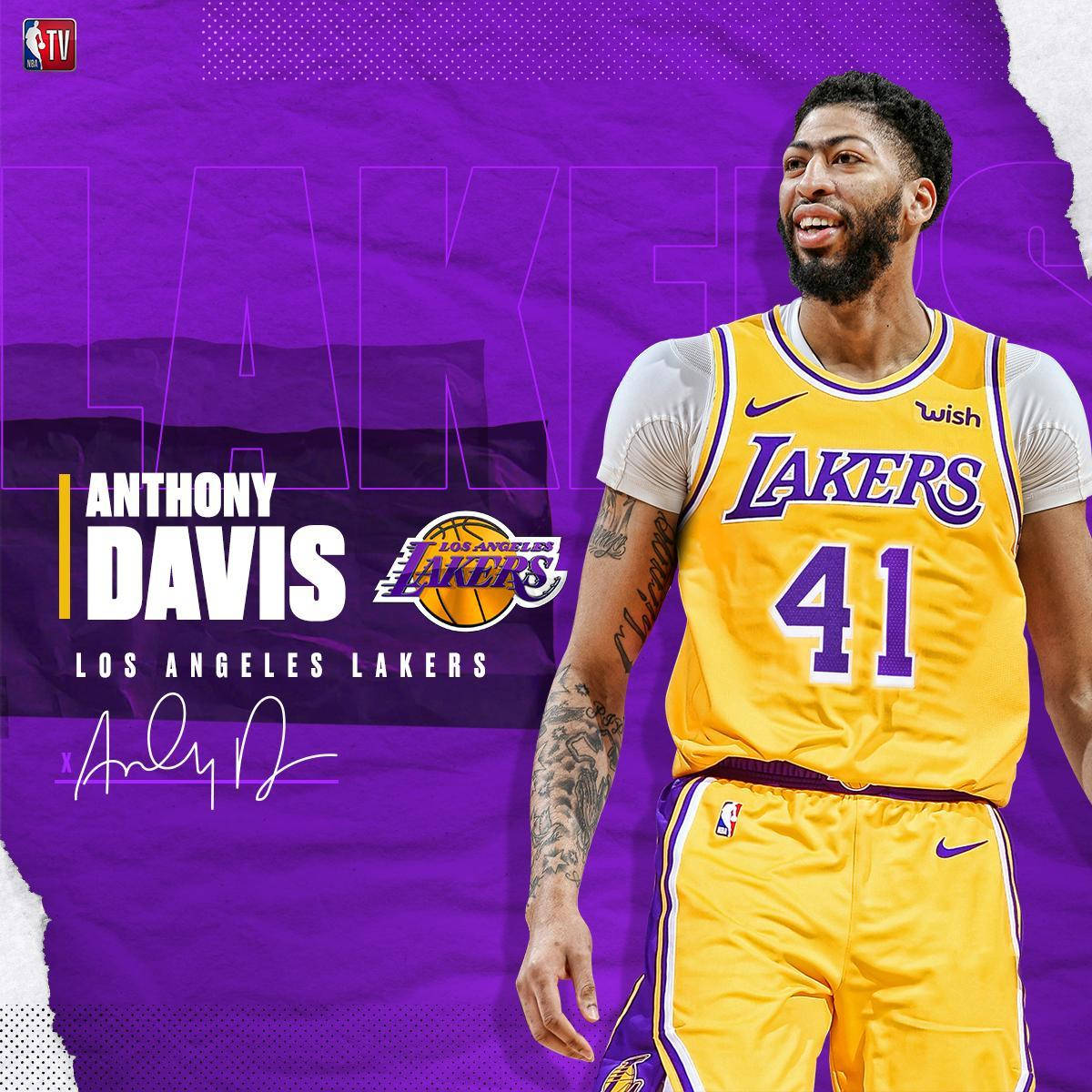 Anthony Davis La Lakers Purple Art Background