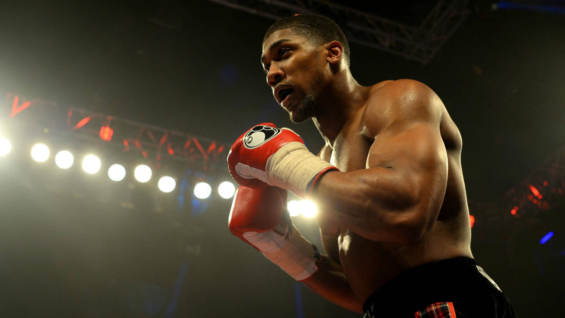 Anthony Joshua Red Gloves Together Background