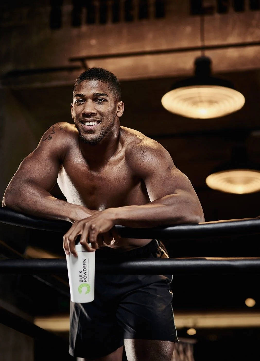 Anthony Joshua Smiling On Ropes