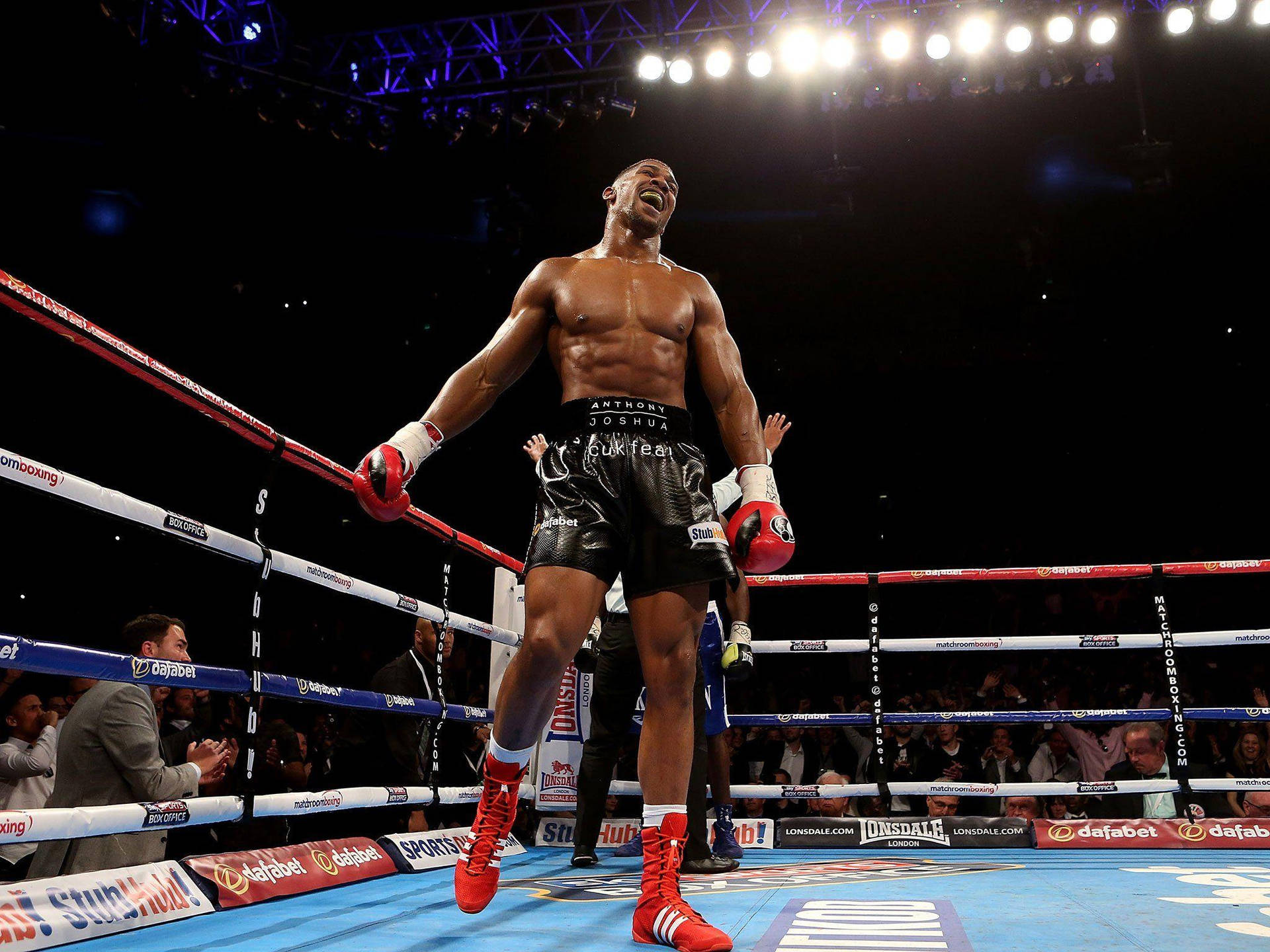 Anthony Joshua Standing Near Ropes Background