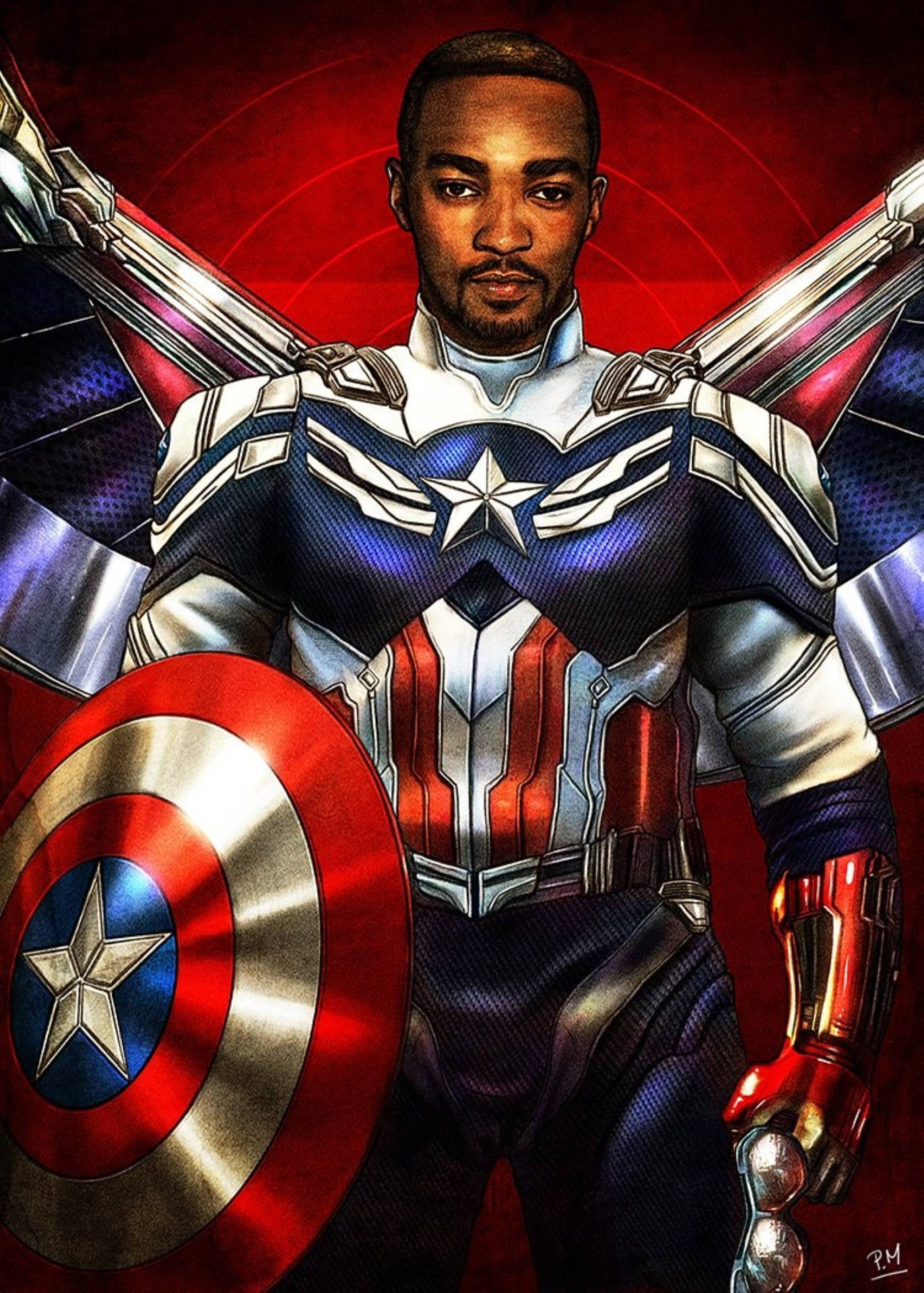 Anthony Mackie Captain America Fan Art Background