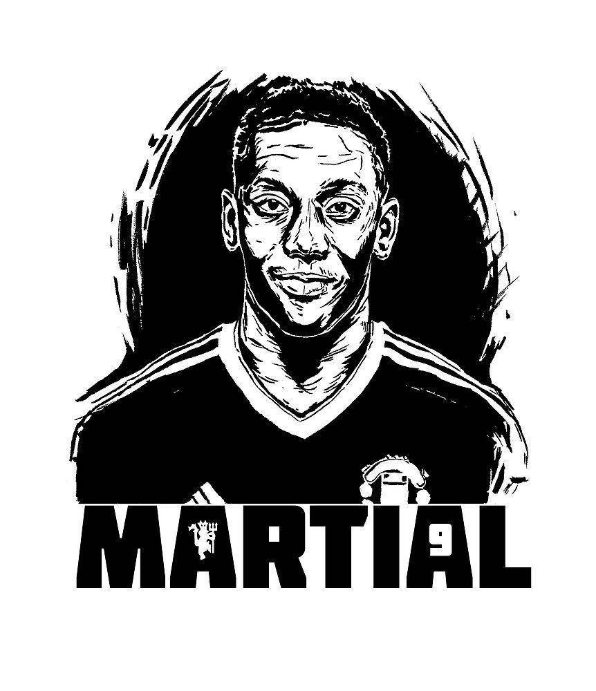 Anthony Martial Black White Fanart Background