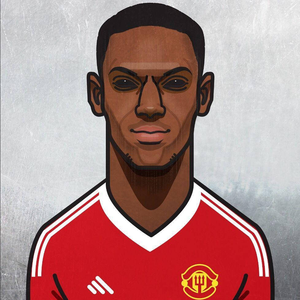 Anthony Martial Fan Drawing Manchester Background