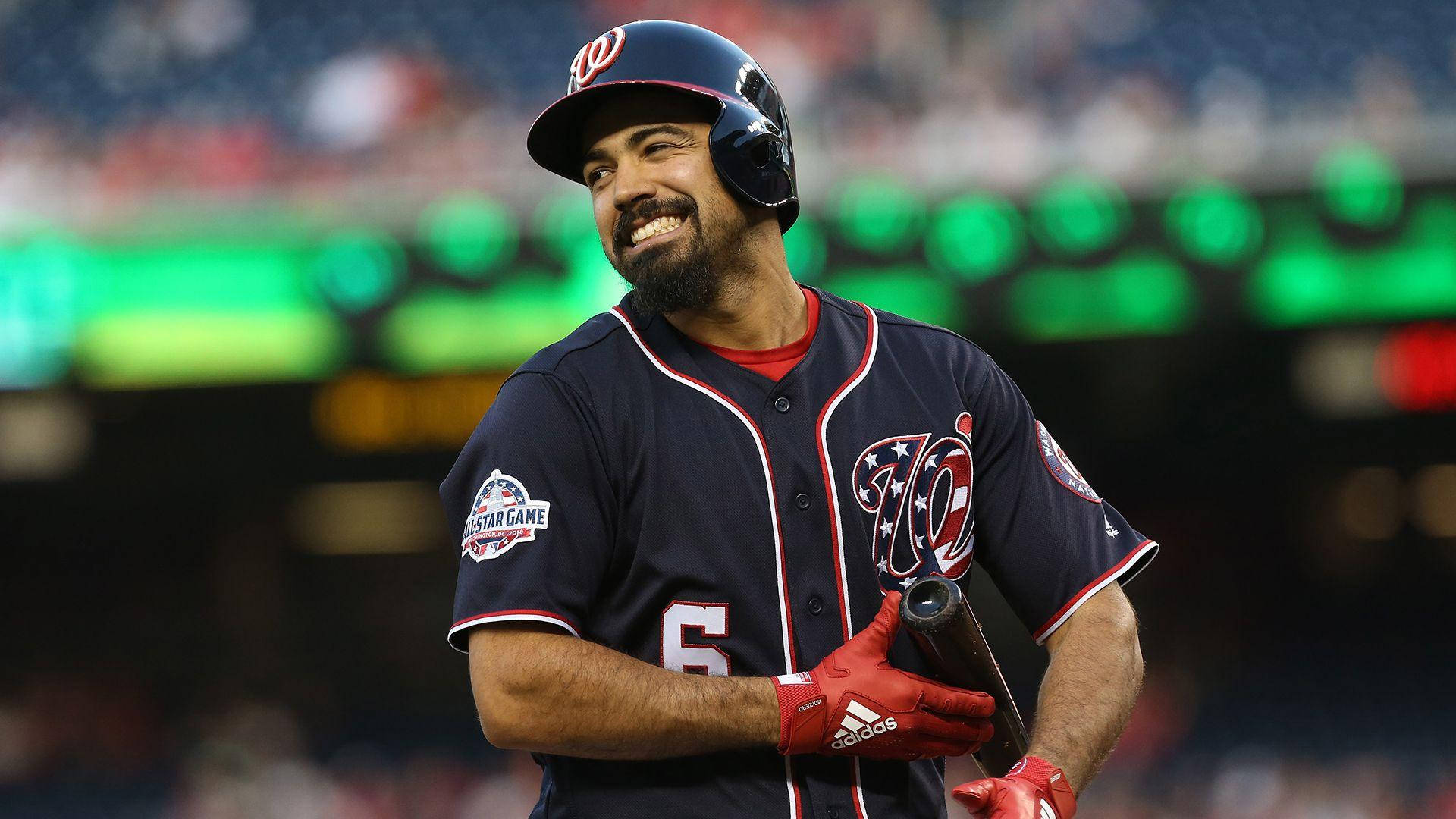 Anthony Rendon Grinning In Uniform Background