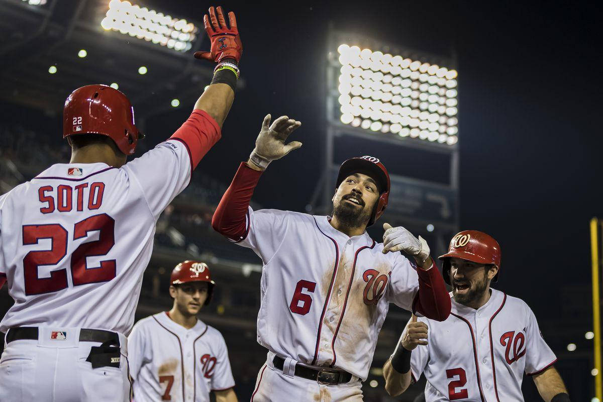 Anthony Rendon High Fiving Teammates Background