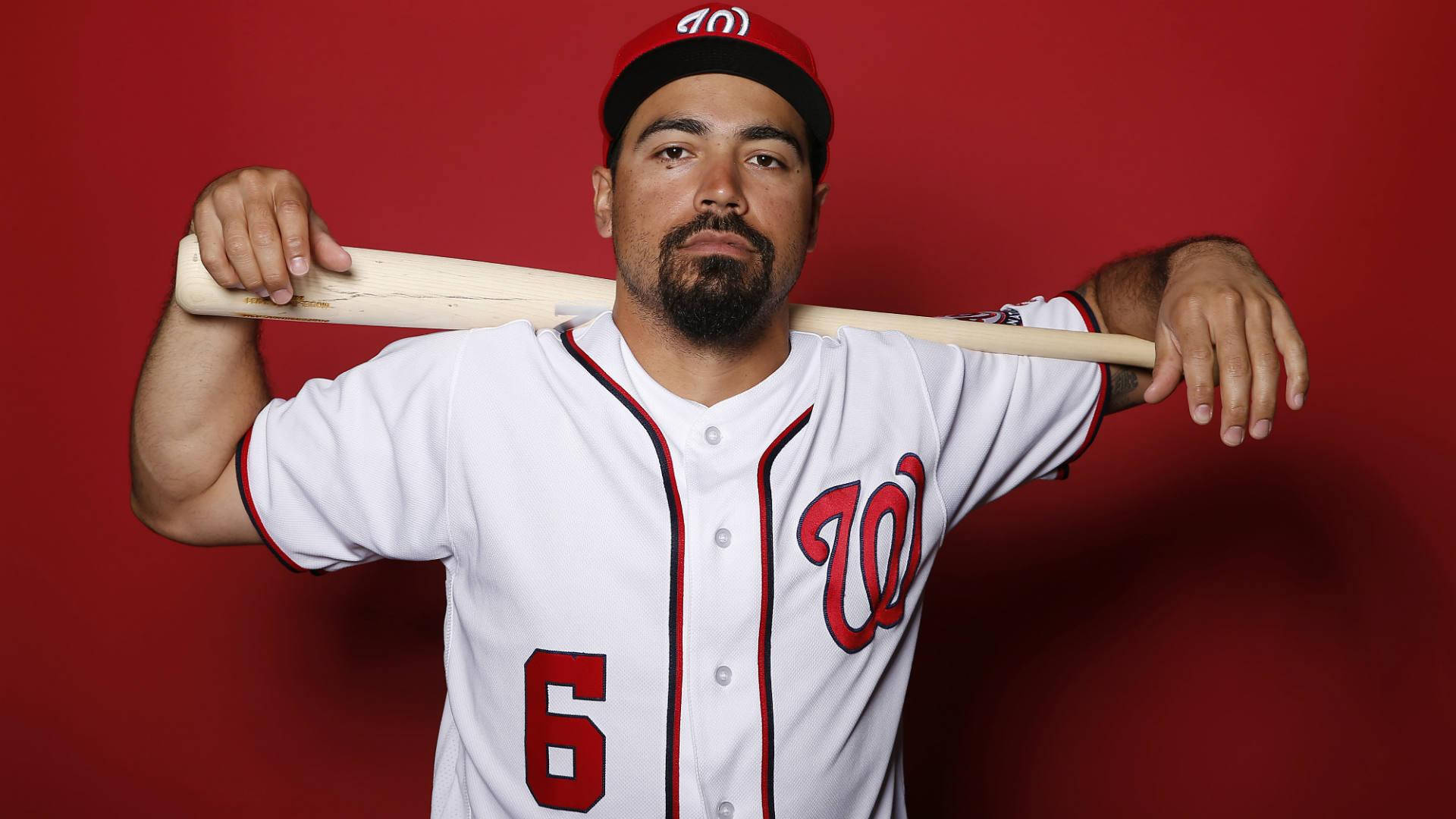 Anthony Rendon Posing With Baseball Bat Background