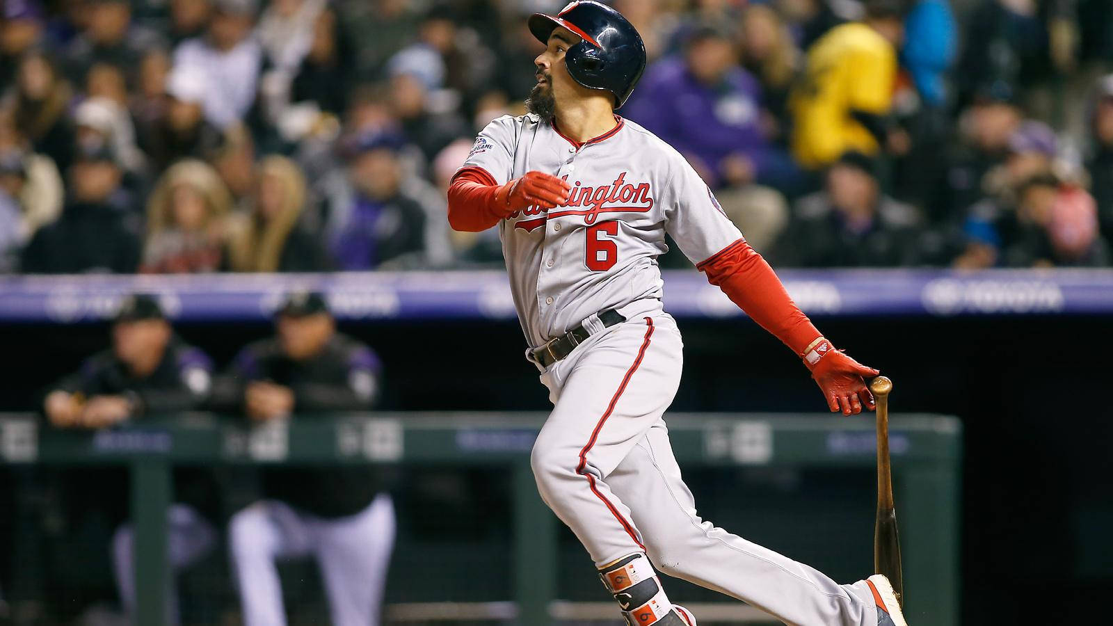 Anthony Rendon Running While Letting Go Of Bat Background