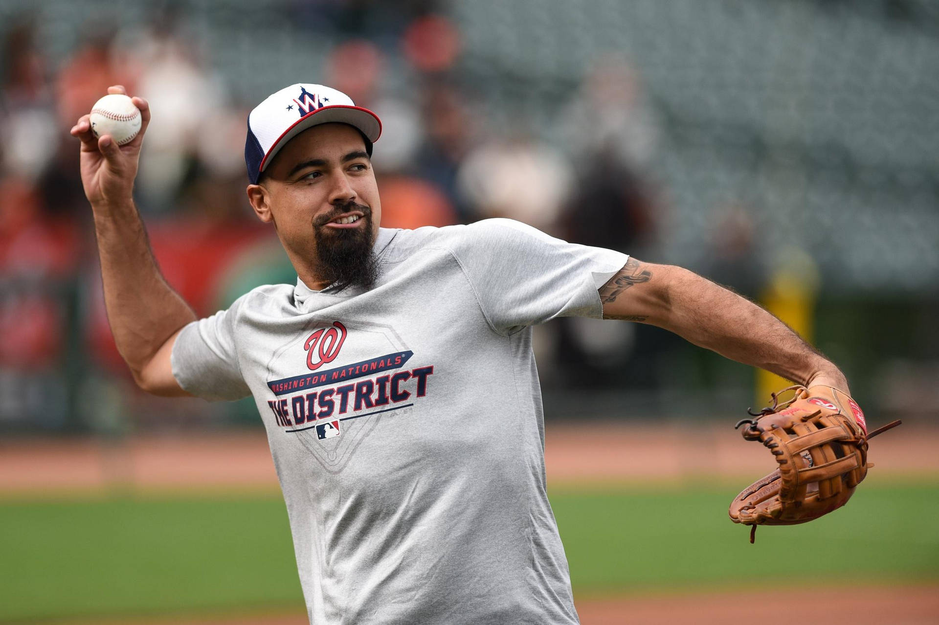 Anthony Rendon Throwing Baseball In Casual Clothes Background
