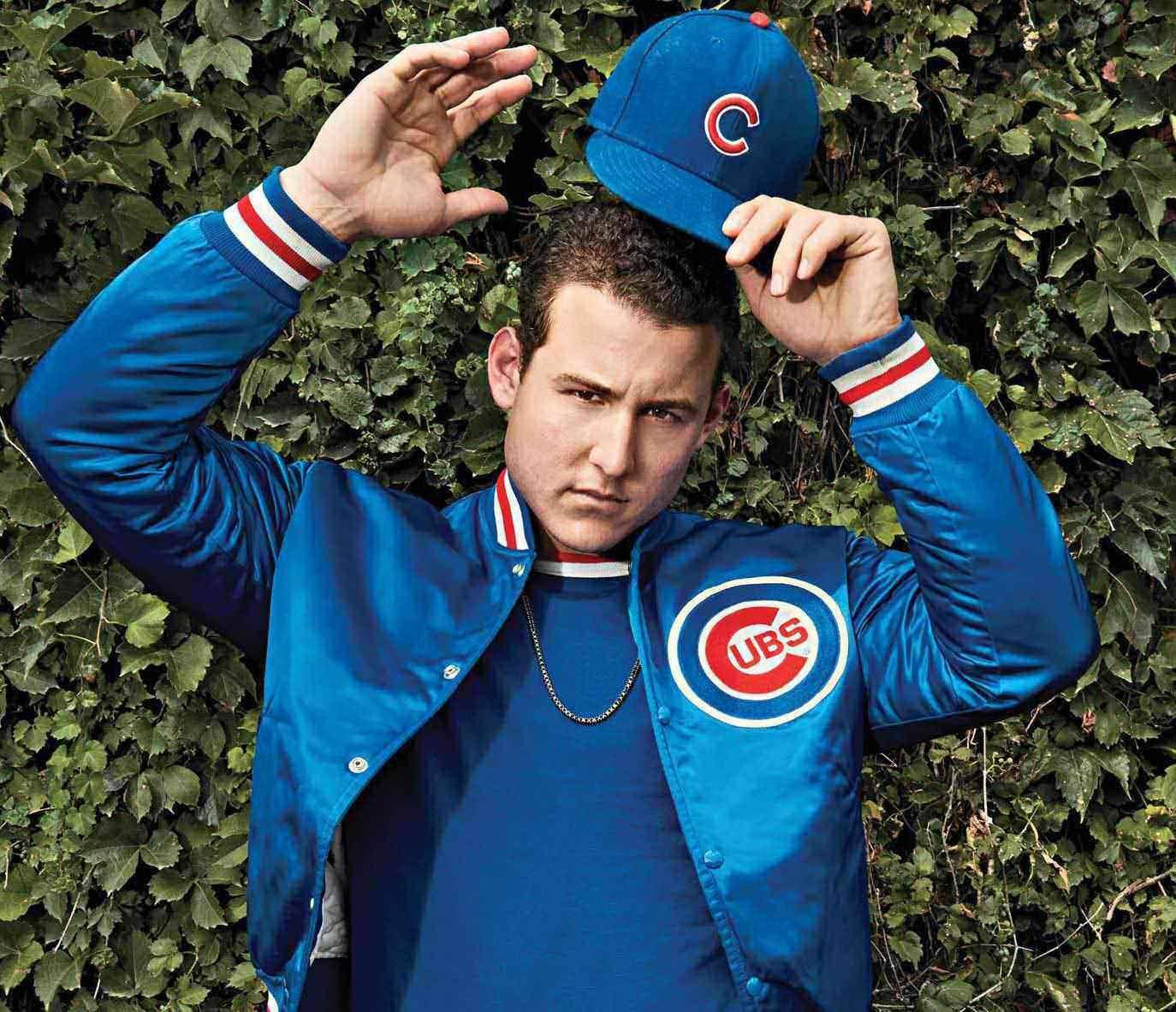 Anthony Rizzo Holding Hat Background