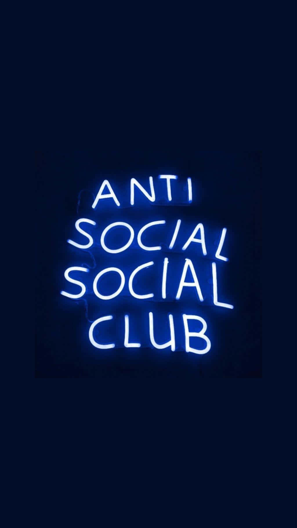 Anti Social Club Iphone Neon Blue Signage Background