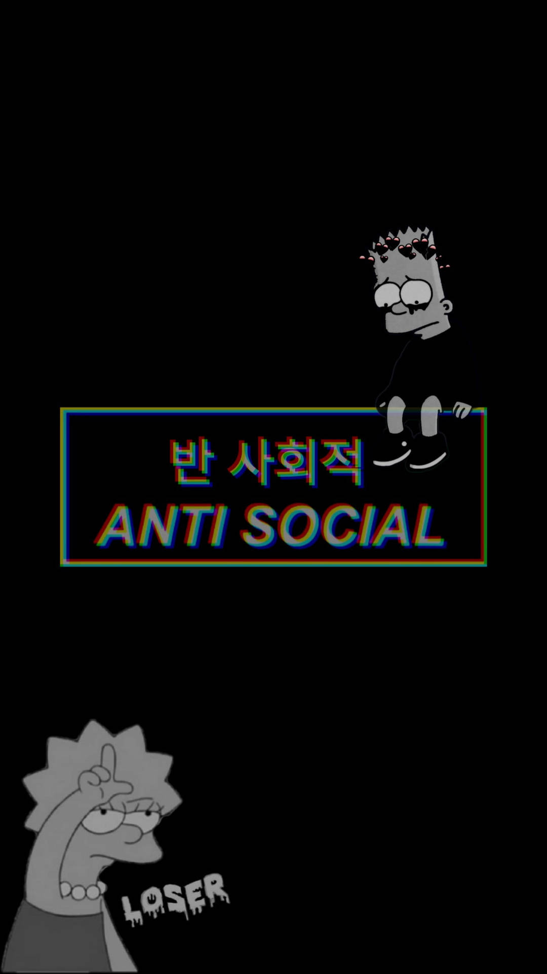 Anti Social Lisa Bart Glitch Background