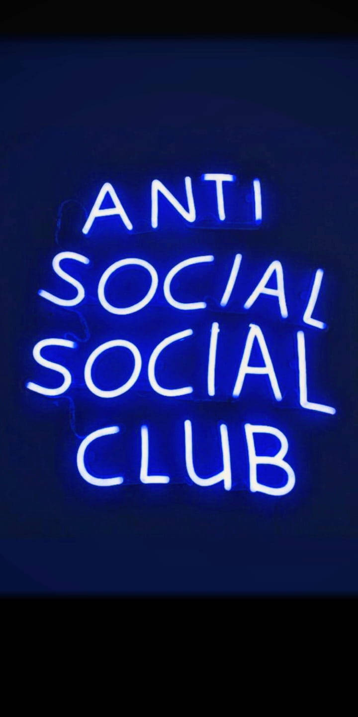 Anti Social Social Club Blue Neon Background