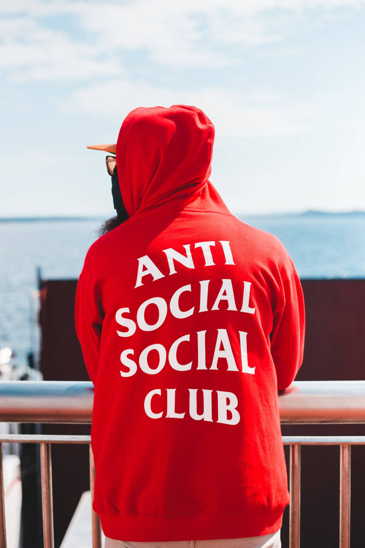Anti Social Social Club Red Hoodie Background