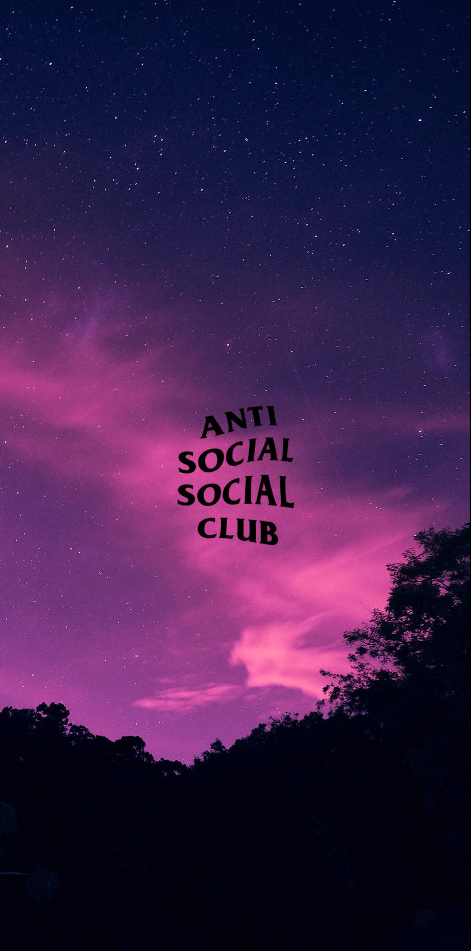 Anti Social Social Club Violet Starry Sky Background
