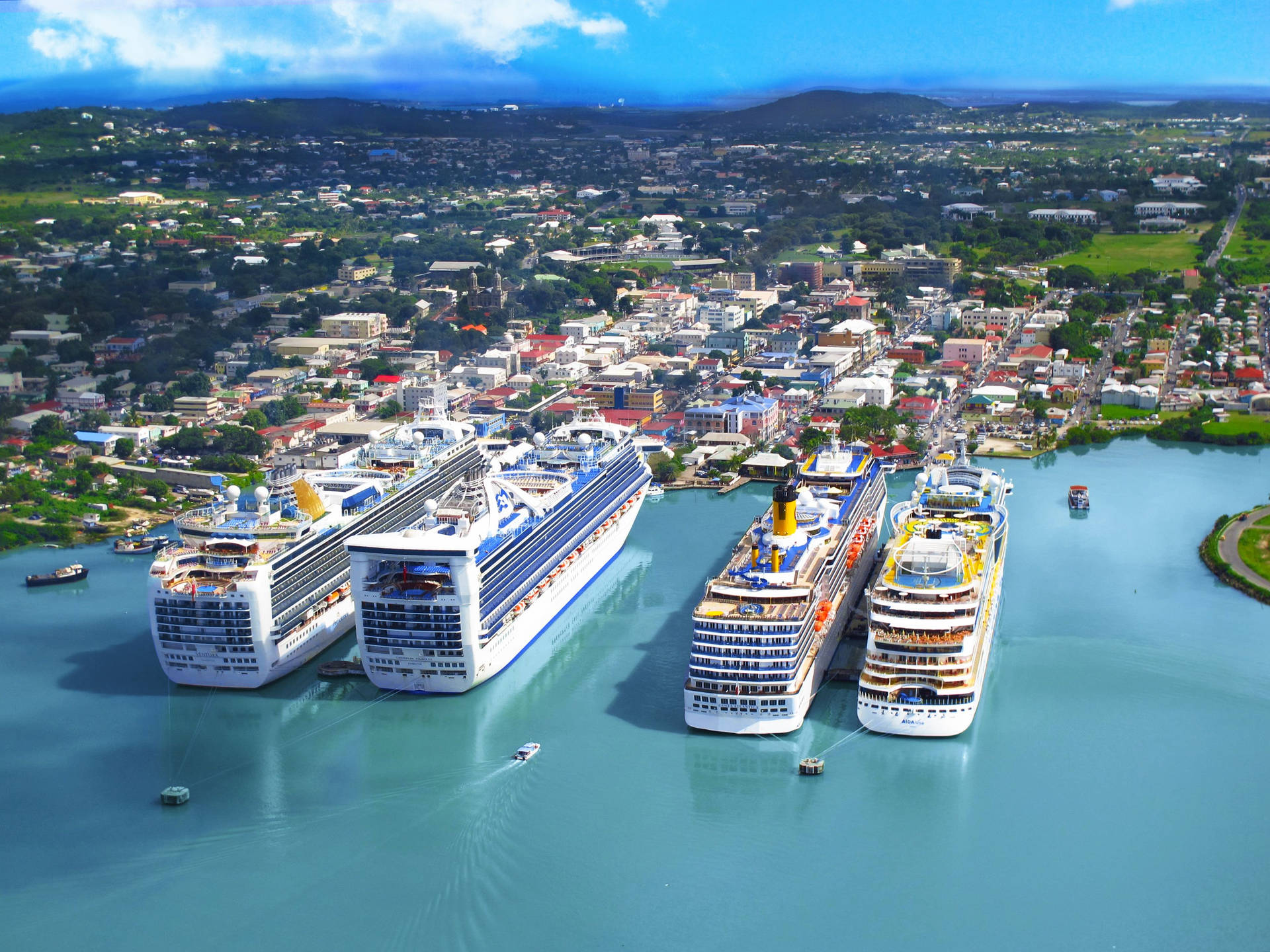 Antigua Caribbean Cruise Ship Background