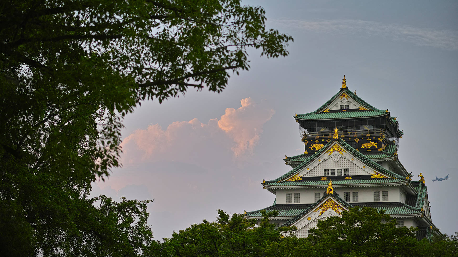 Antiquated Osaka Castle Background