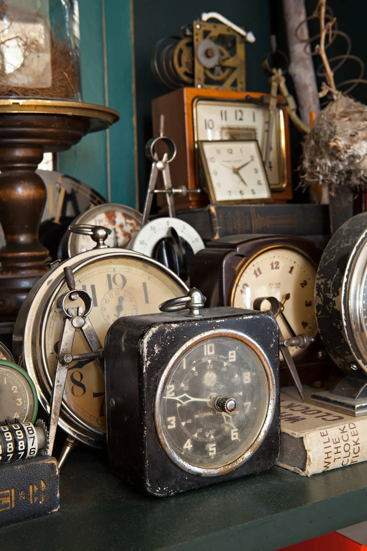 Antique Collector's Clocks In Enchanting Display