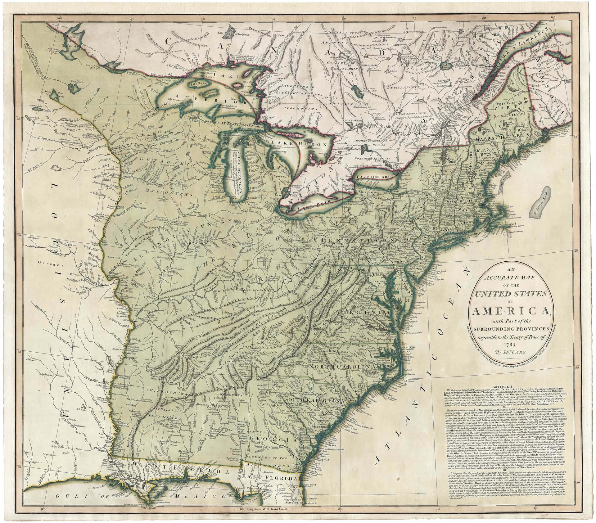 Antique Mapof United States1787 Background