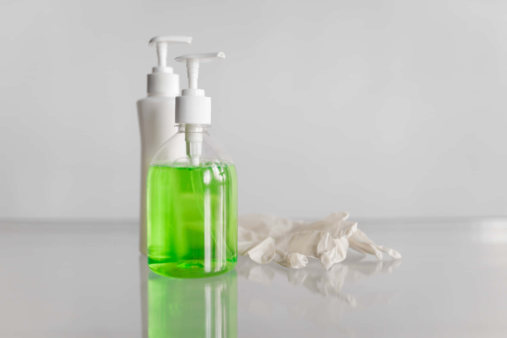 Antiseptic Liquid Gel On The Table Background