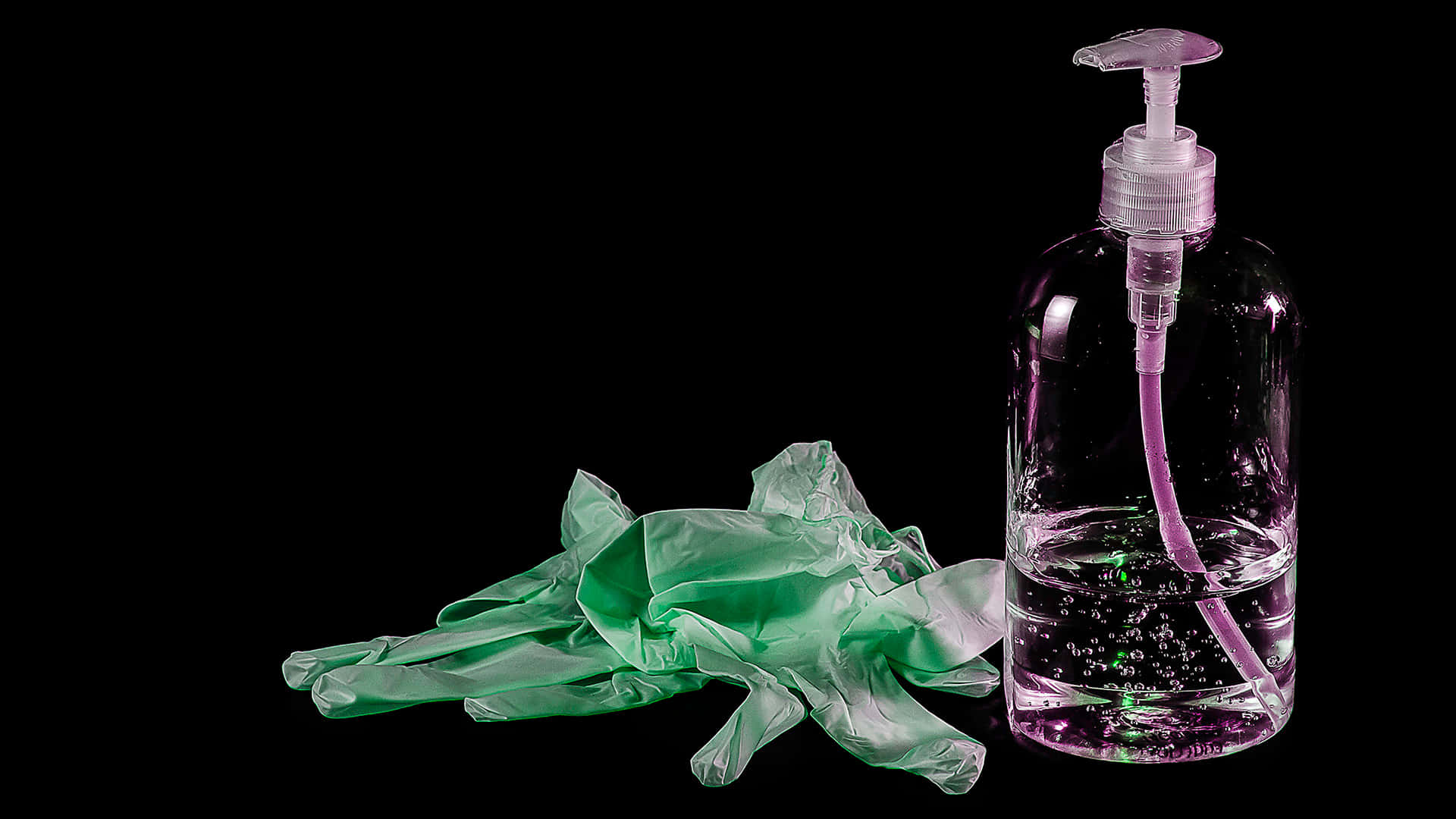 Antiseptic Wash And Gloves Background
