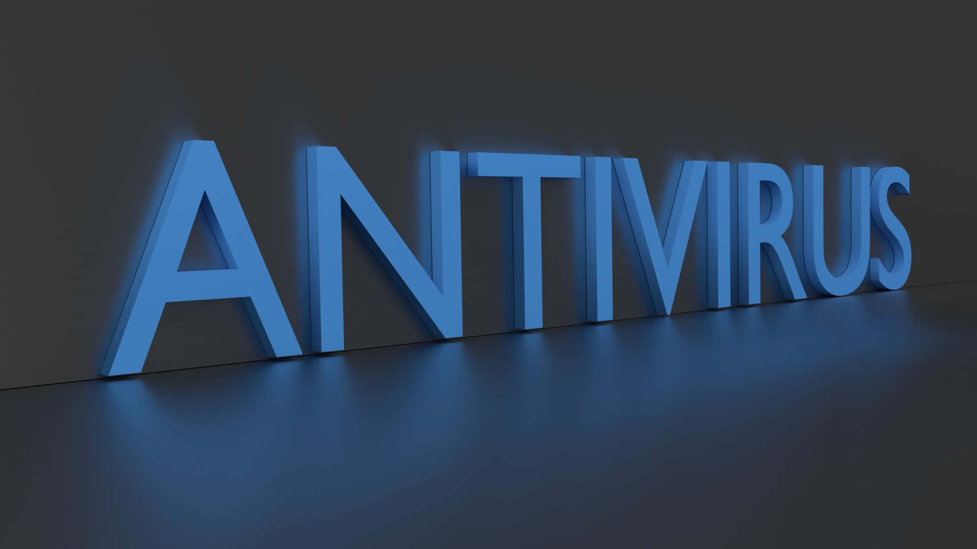 Antivirus Typography In Blue Font Background