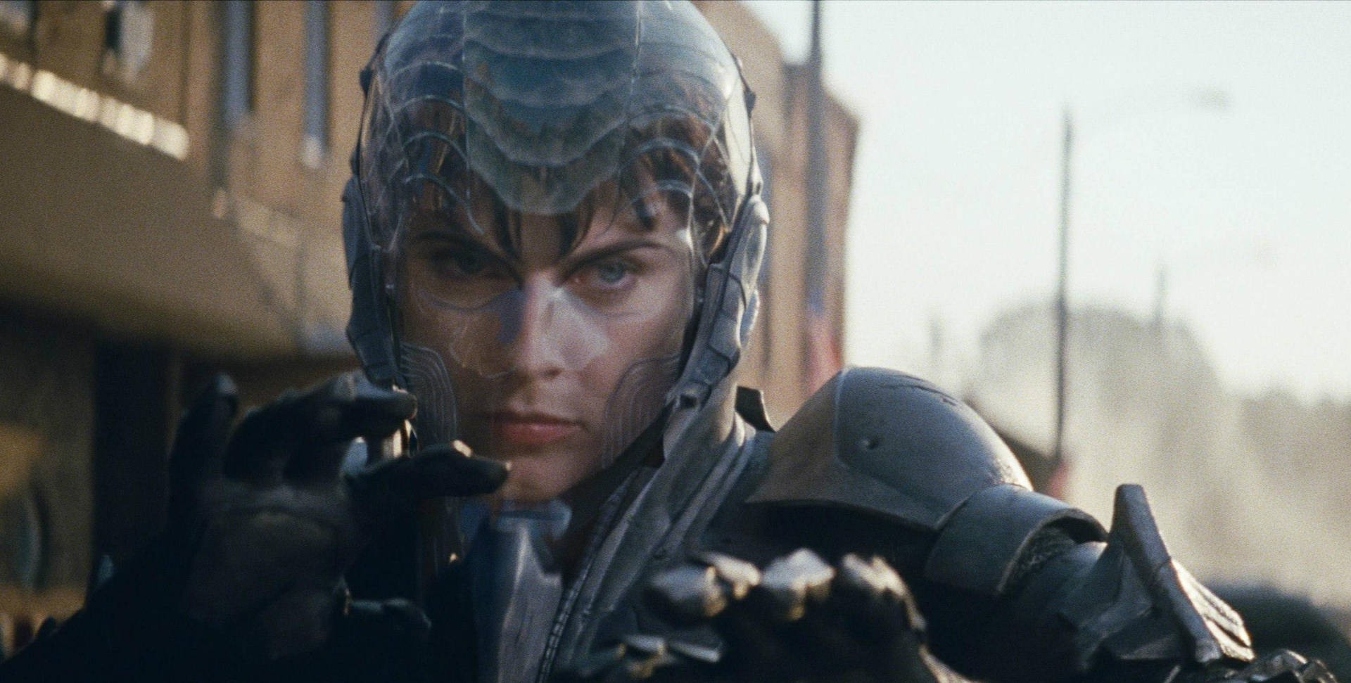 Antje Traue In A Heroic Costume Background