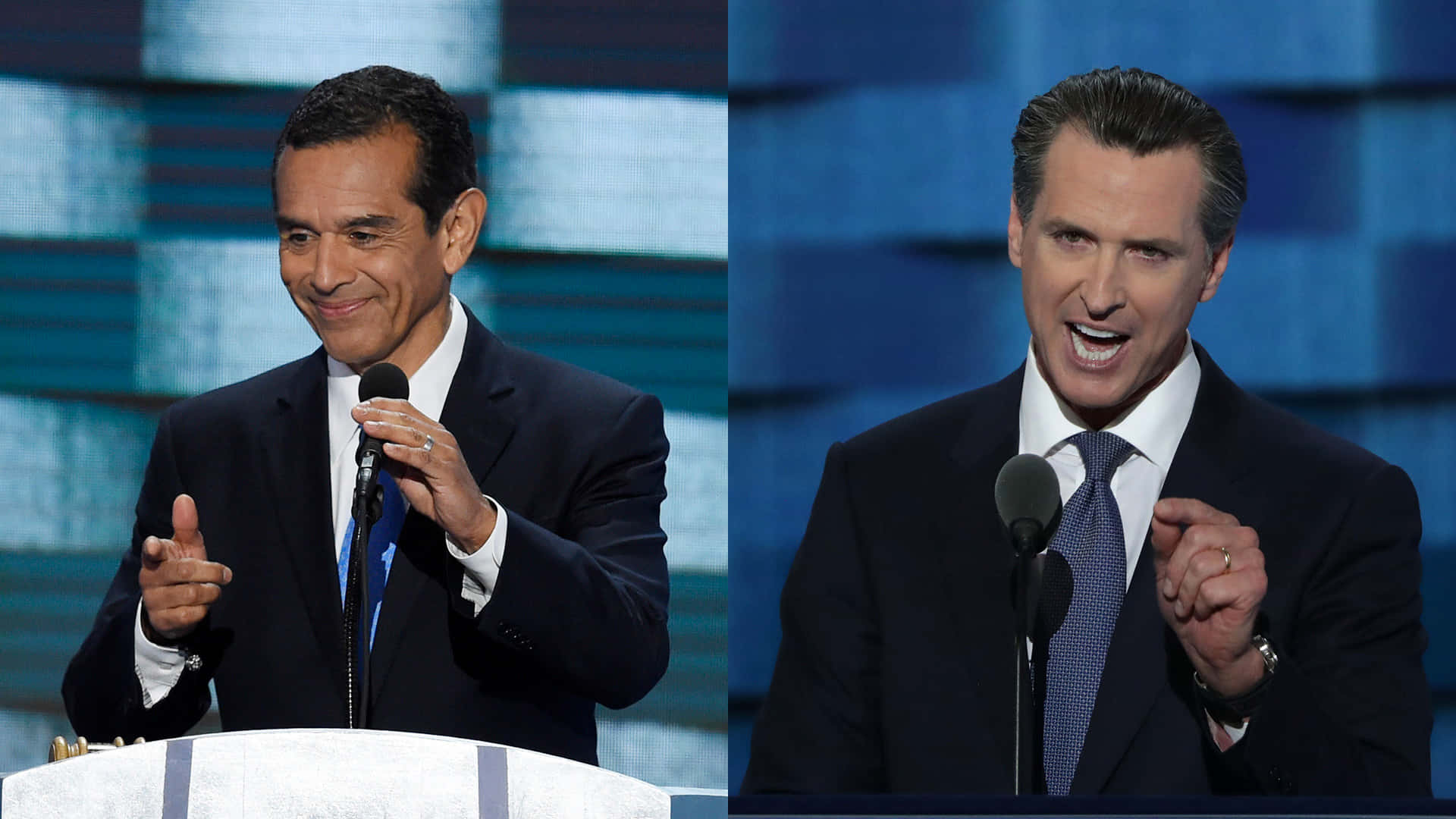 Antonio Villaraigosa And Gavin Newsom Background