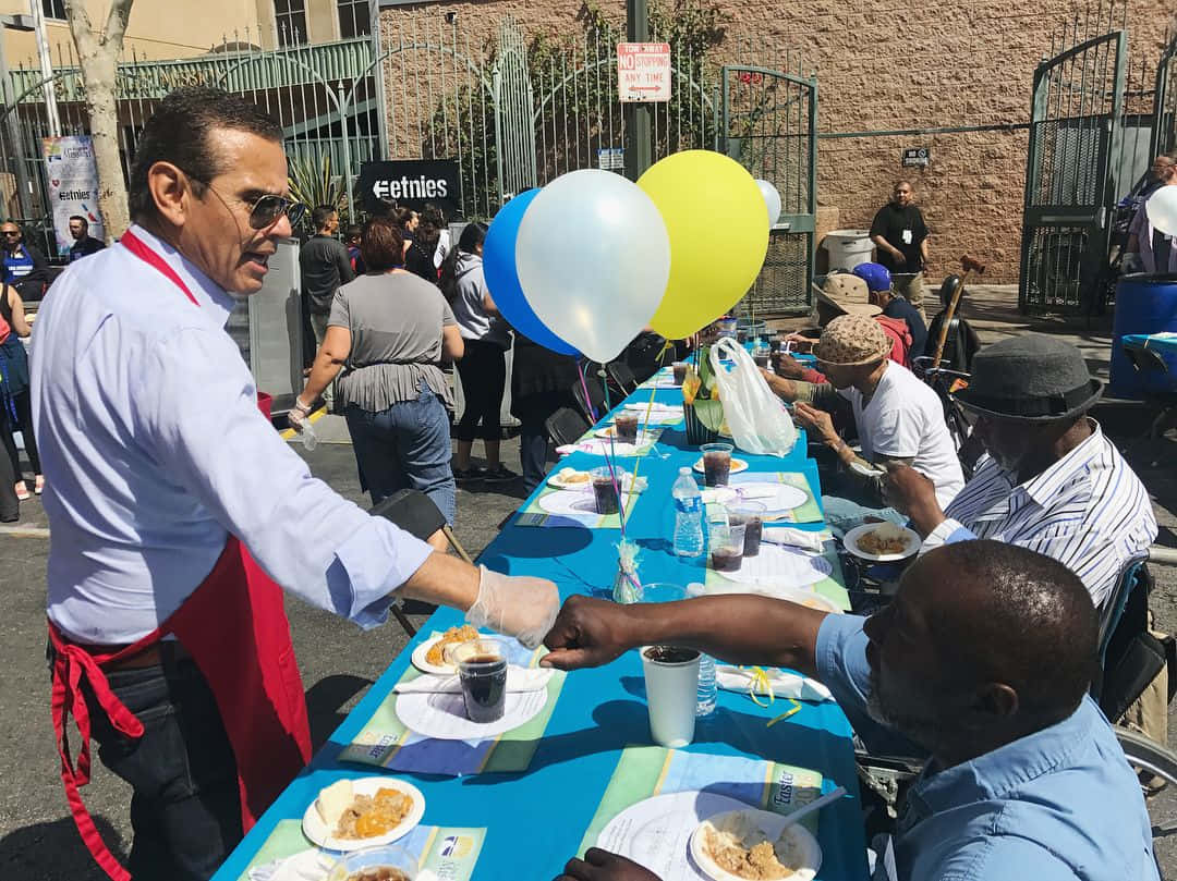Antonio Villaraigosa Fist Bump Background