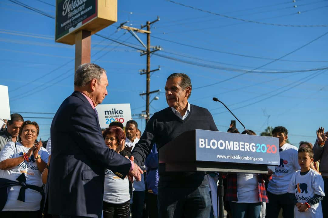 Antonio Villaraigosa Shaking Hands Background
