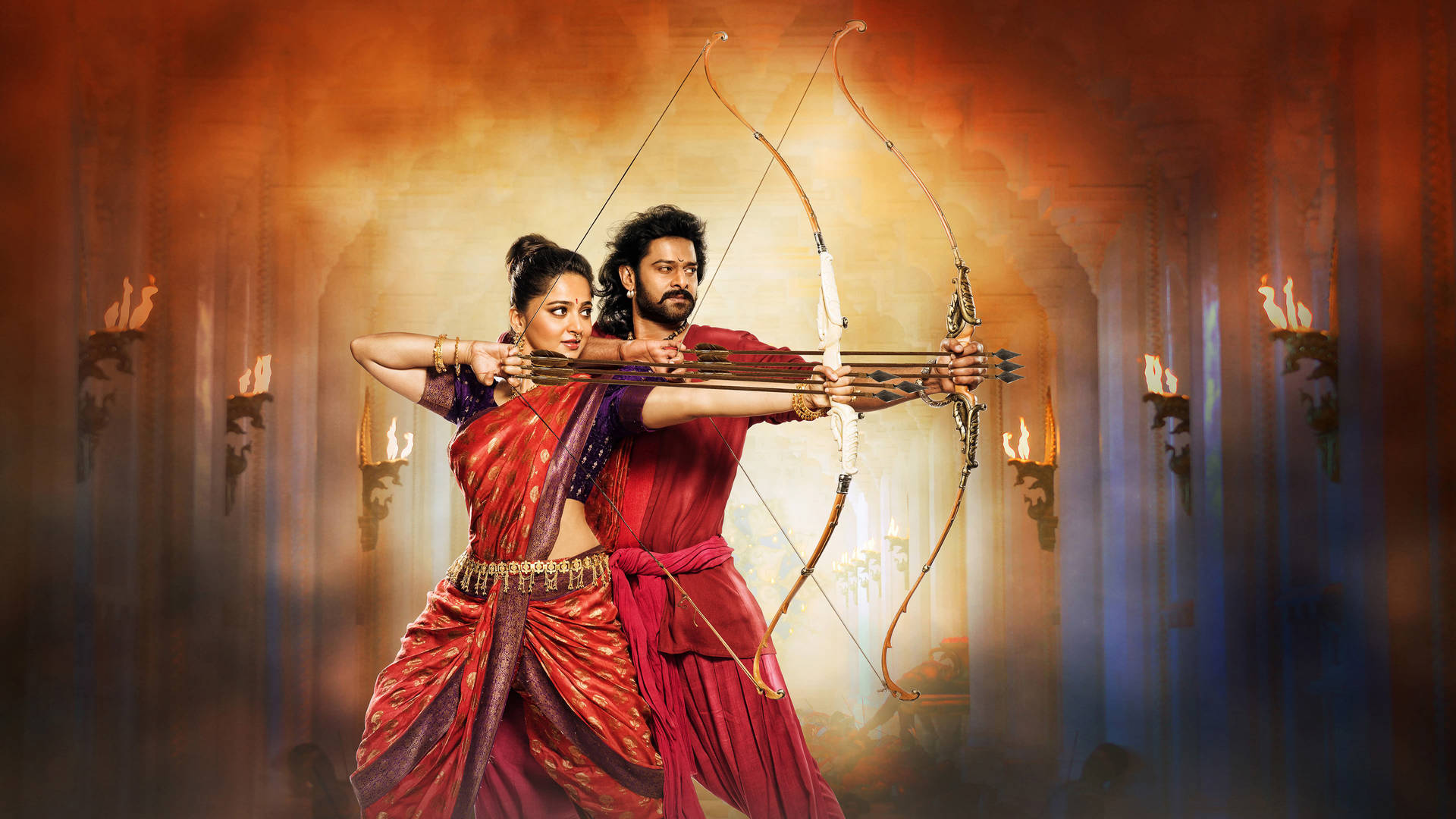 Anushka Shetty Latest Hd With Prabhas Background