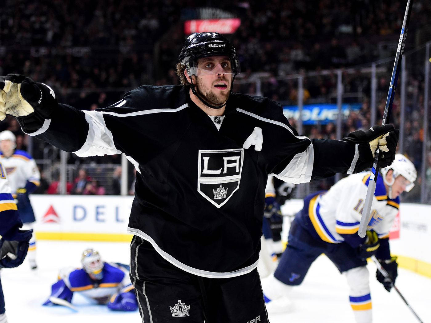 Anze Kopitar Los Angeles Kings Against St Louis Blues Background