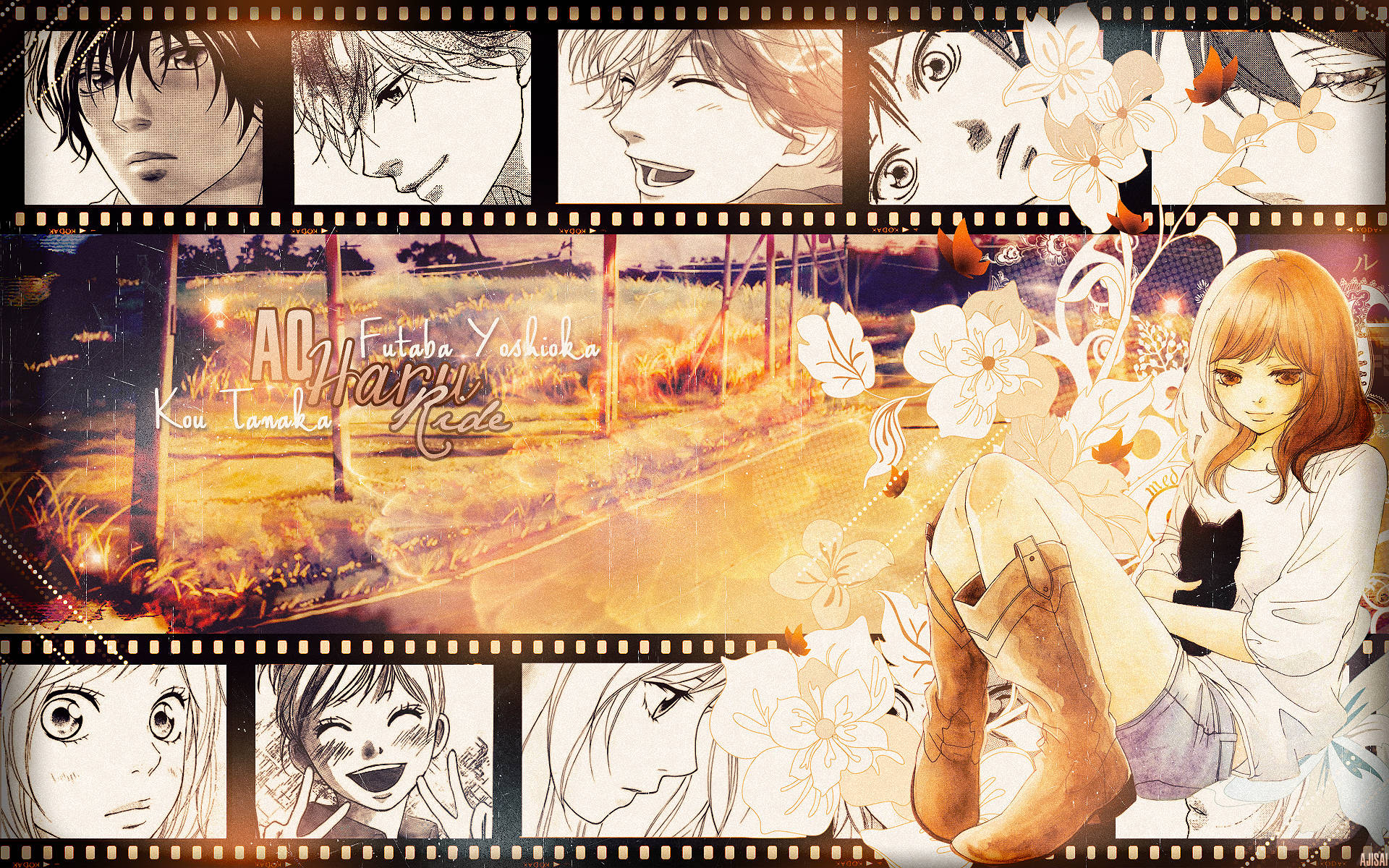 Ao Haru Ride Filmstrip Collage