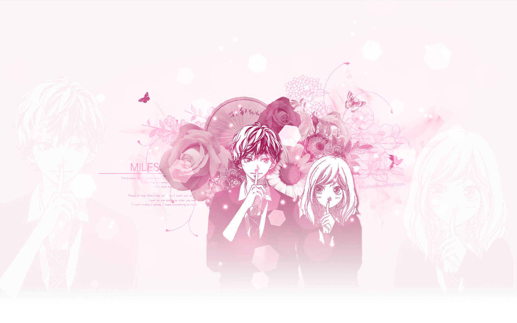 Ao Haru Ride Pink Art Background