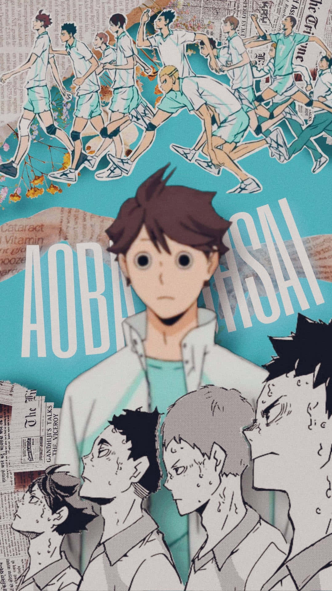 Aoba Johsai Cute Collage Background