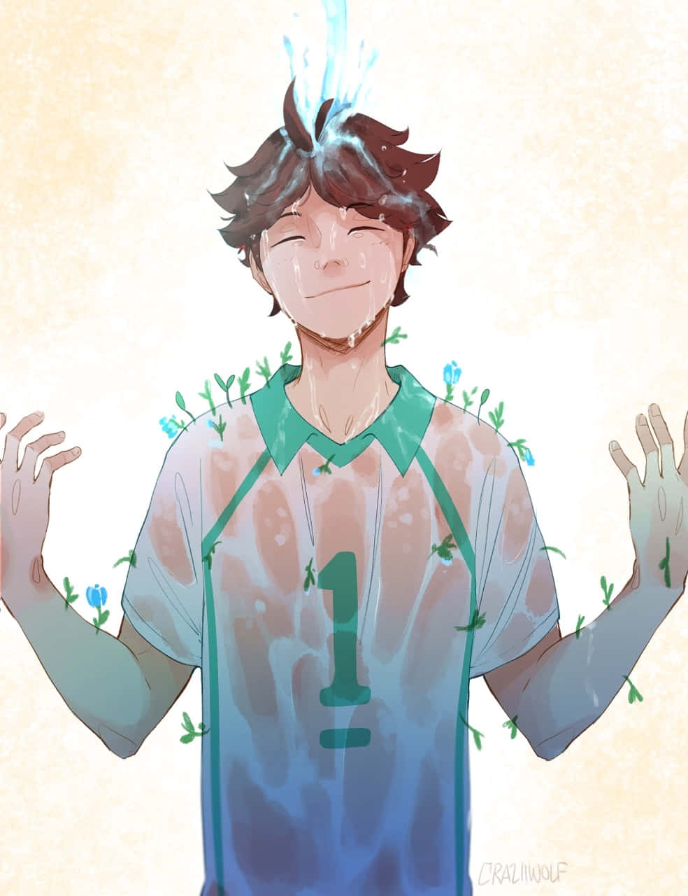 Aoba Johsai Number 1 Jersey Background