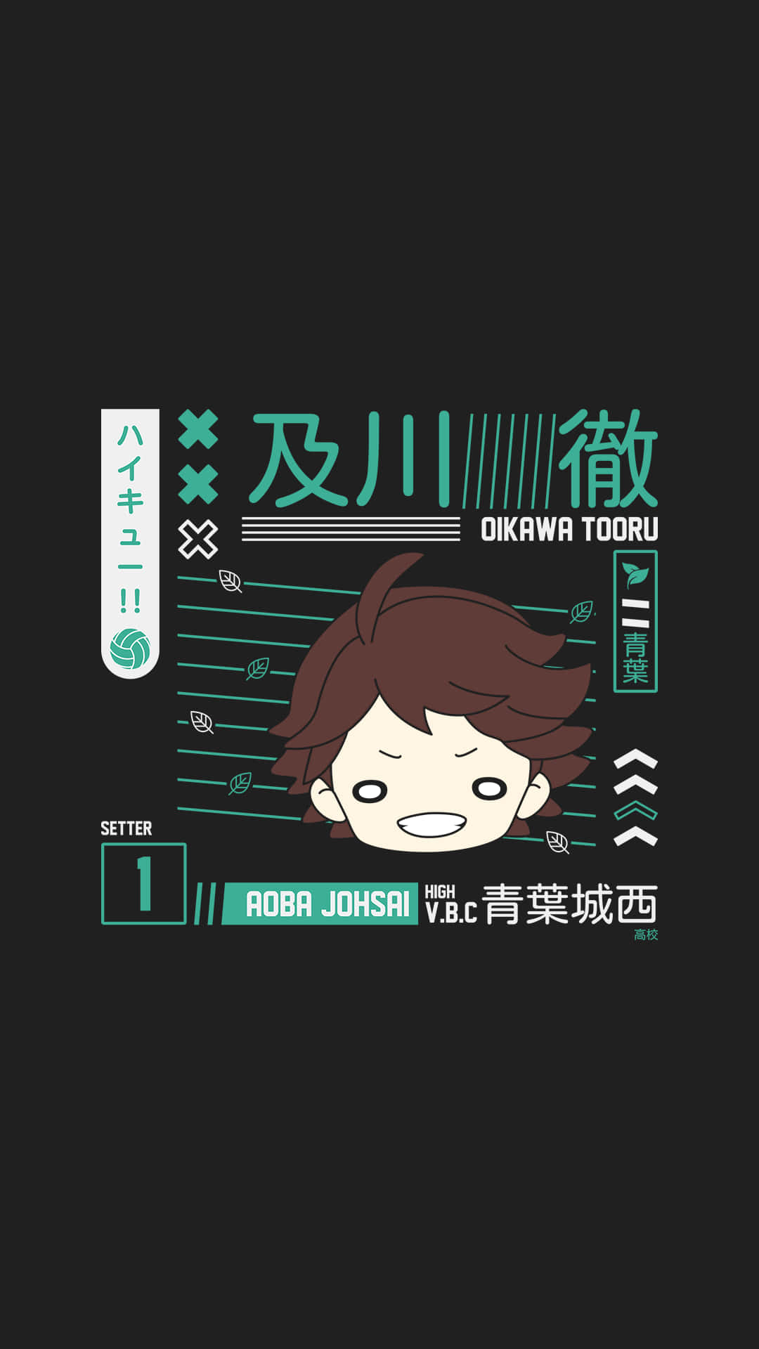 Aoba Johsai Toru Oikawa Cartoon Phone Background