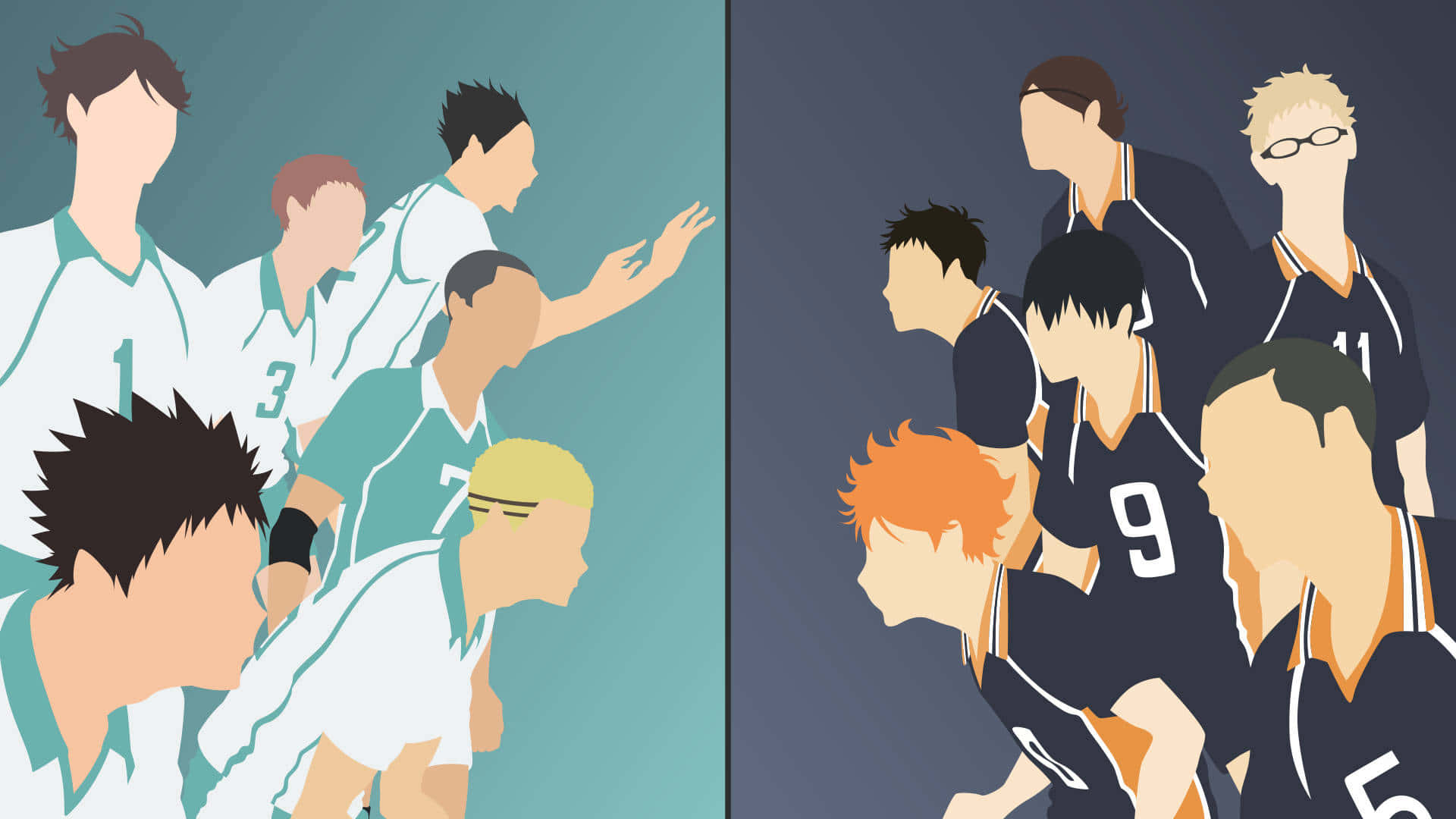 Aoba Johsai Vs Karasuno High Vector Art Background