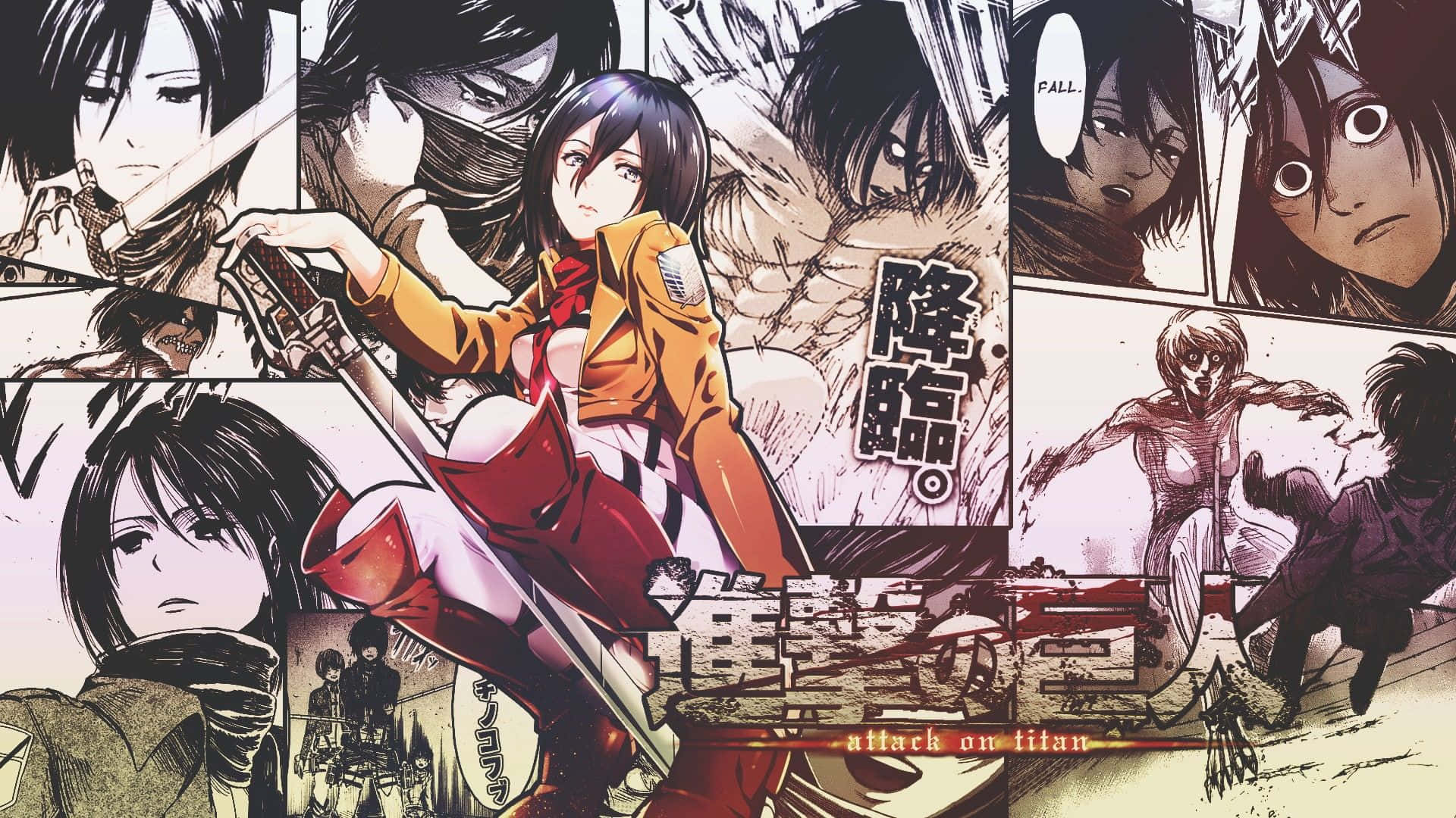 Aot Manga Mikasa Comic Montage Background