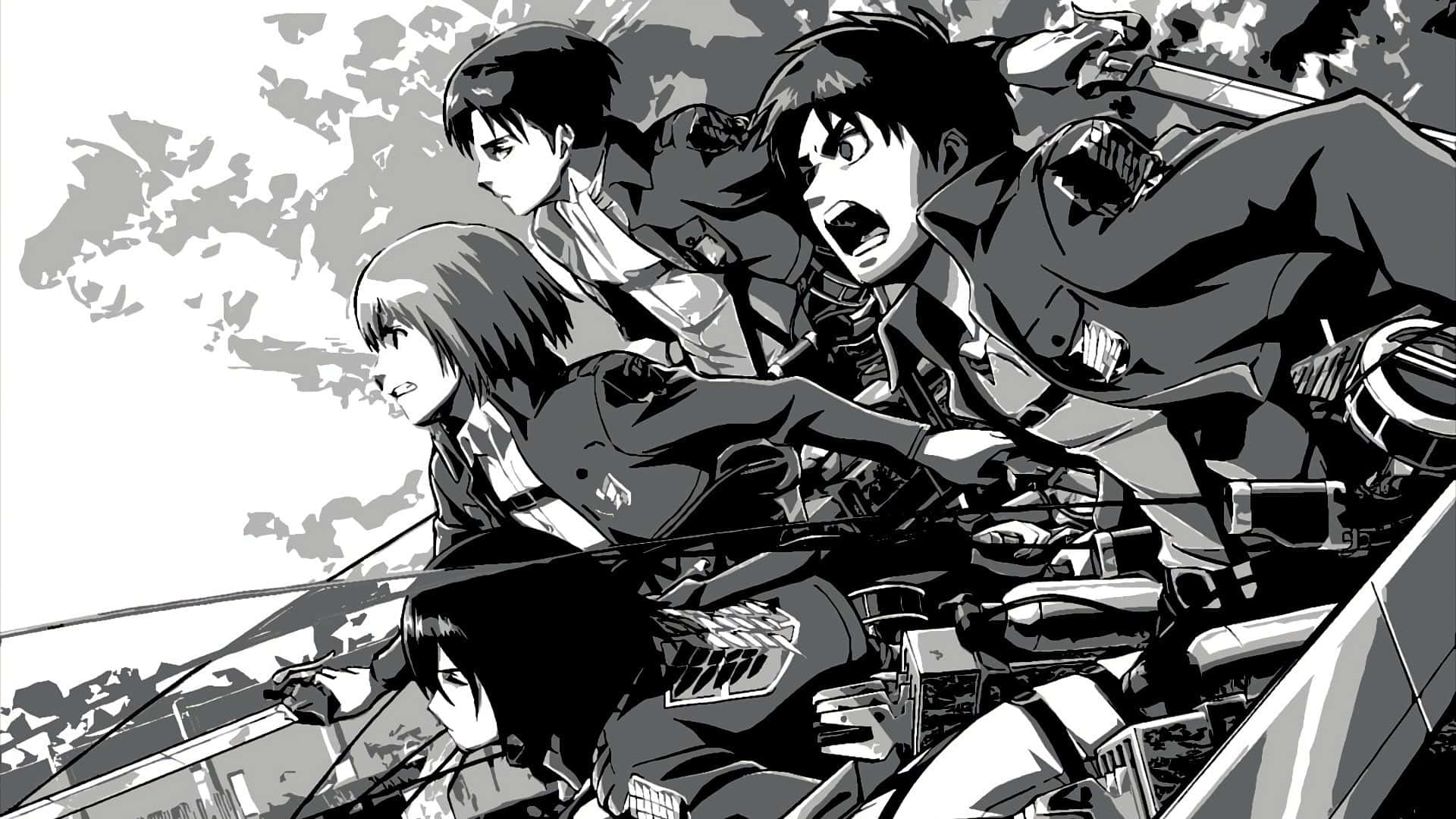Aot Manga Protagonists Attack Background