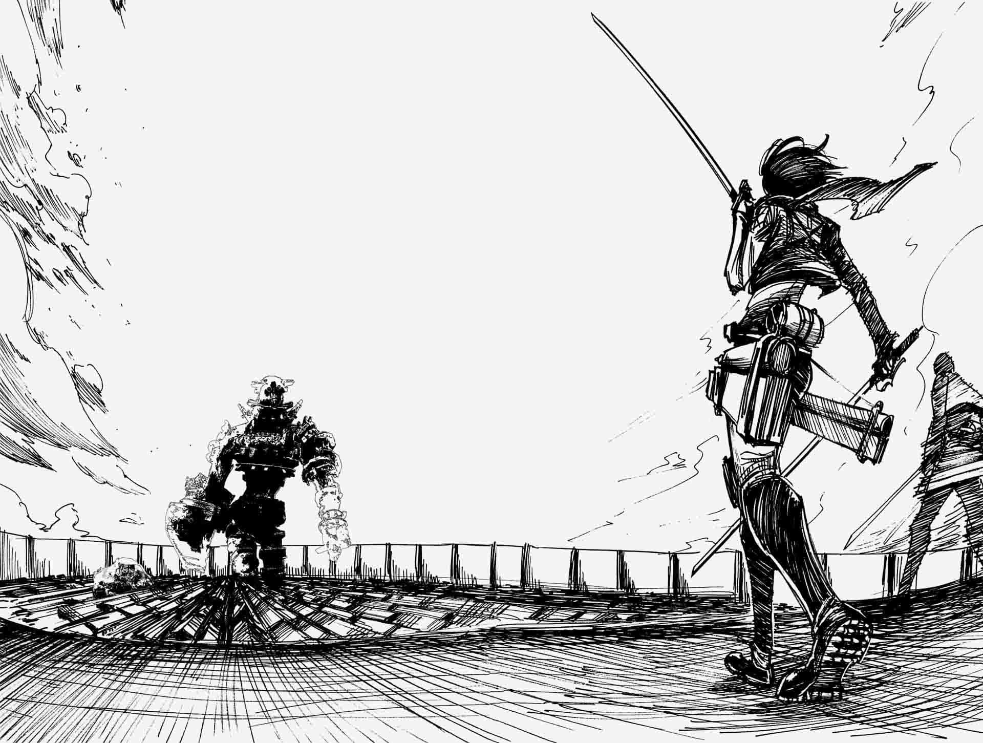 Aot Manga Sketch Art Background