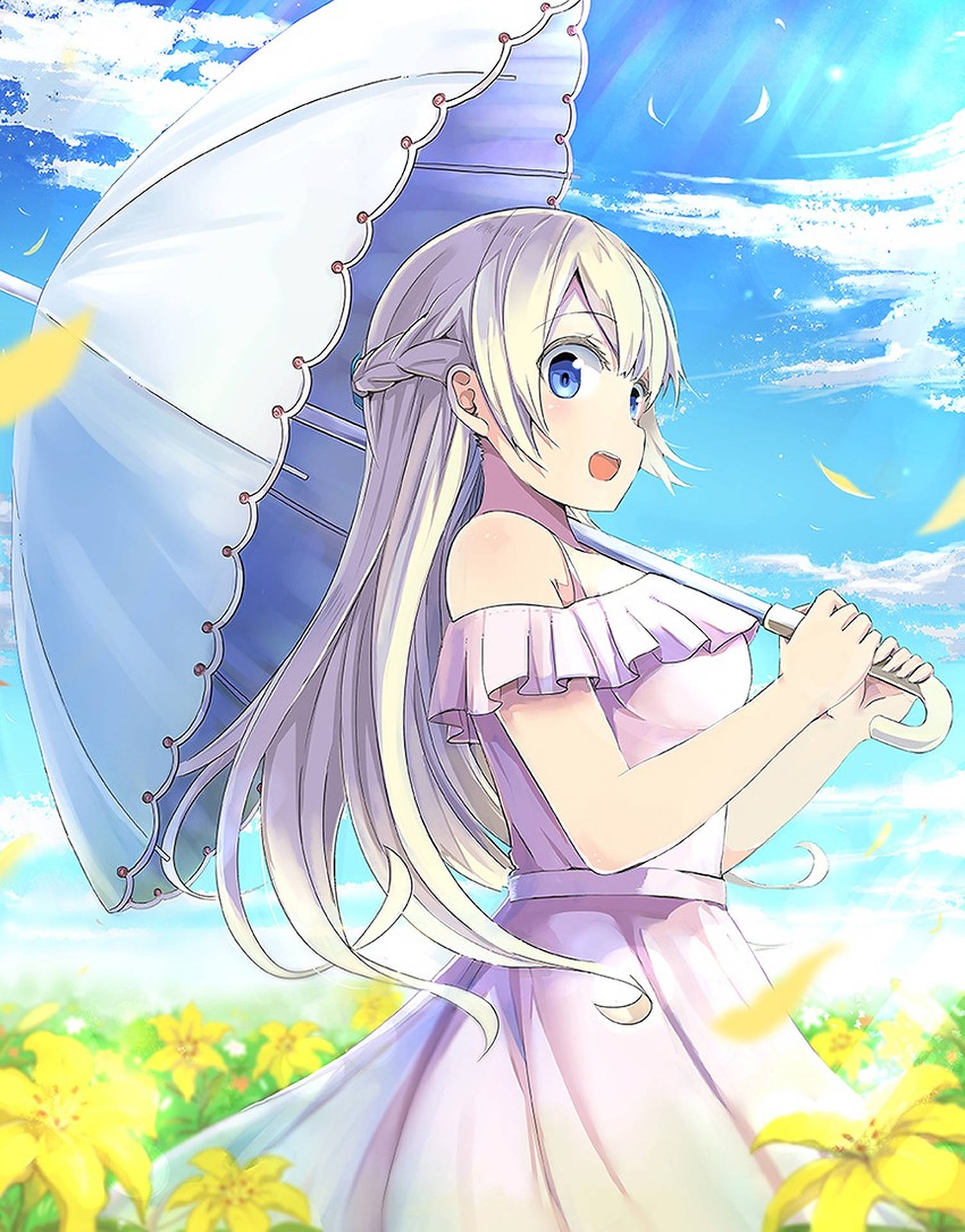 Aozora With Umbrella Asobi Asobase Background