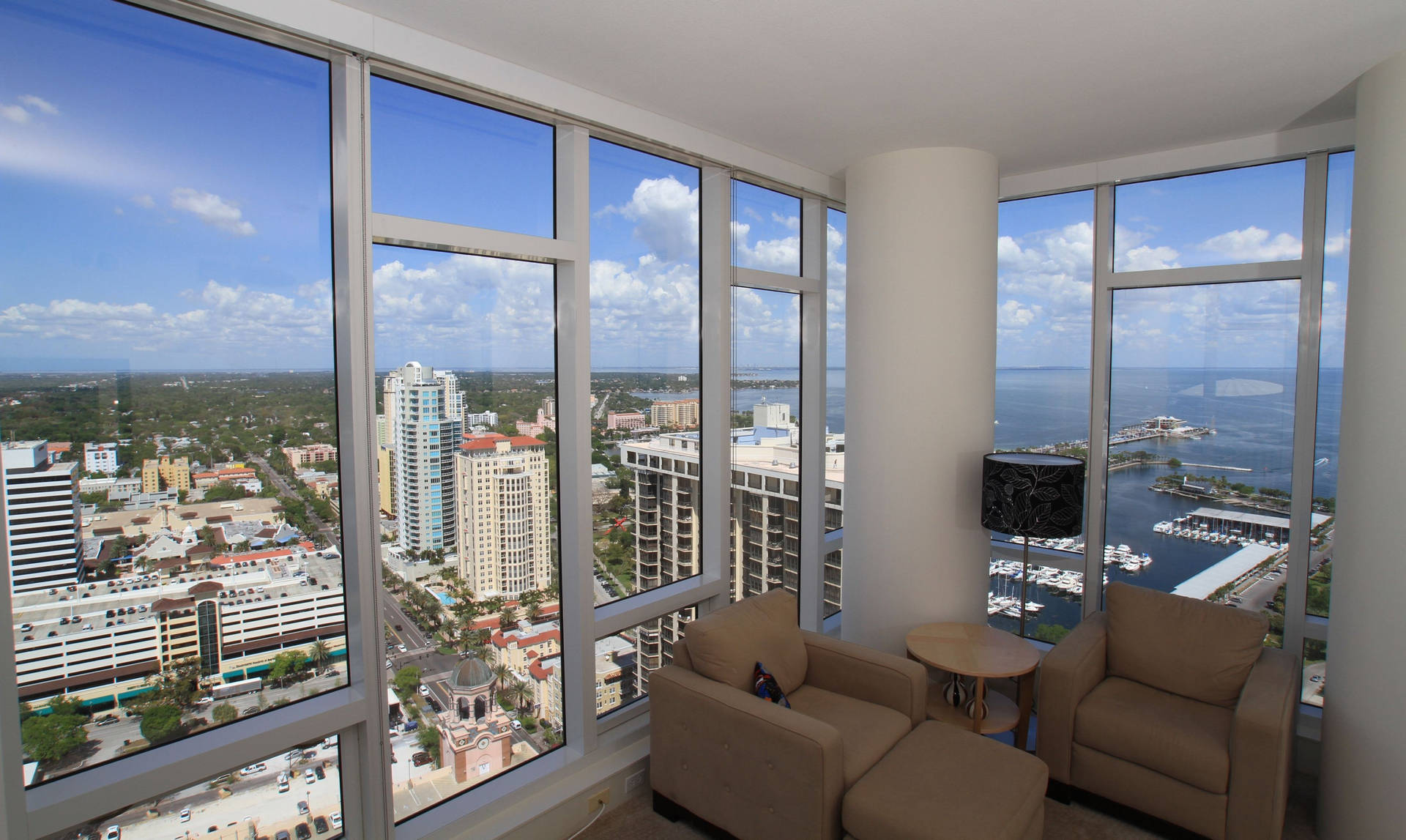 Apartment With White Grid Window