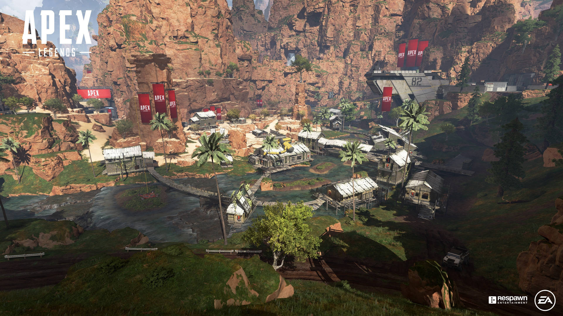 Apex Legends 4k Houses In River Background